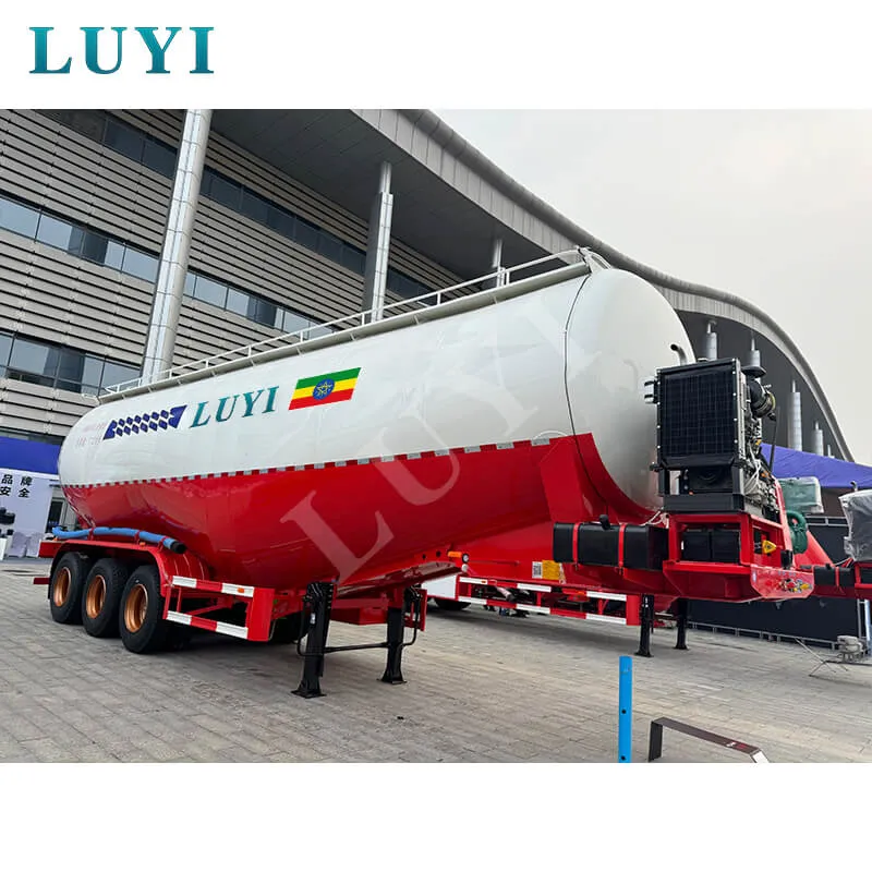 Bulk Powder Tank Semi Trailer Chemical Material Transport Case For Central Asia