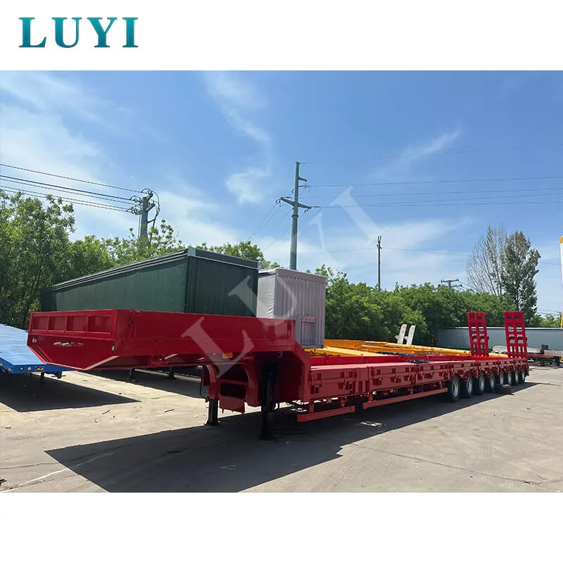 17‑8m Extendable 8‑Axle Low‑Bed Semi‑Trailer, 80‑100 Tons Load Capacity