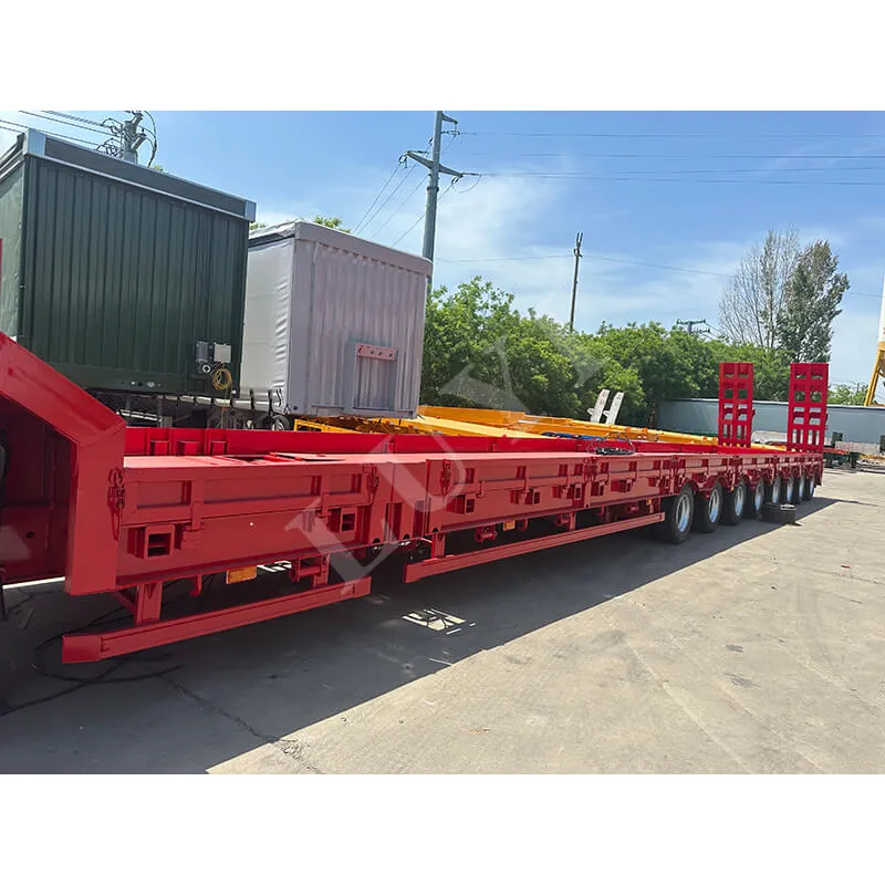17‑8m Extendable 8‑Axle Low‑Bed Semi‑Trailer, 80‑100 Tons Load Capacity