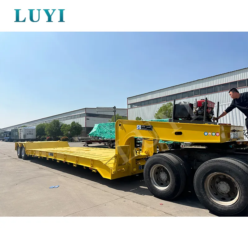 2‑axle detachable gooseneck low‑bed semi‑trailer