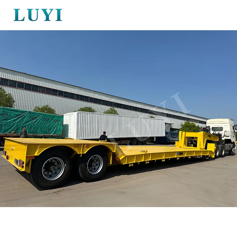 2‑axle detachable gooseneck low‑bed semi‑trailer