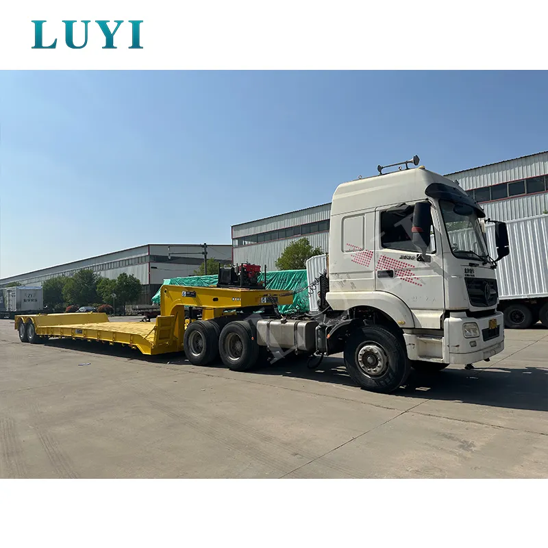 2‑axle detachable gooseneck low‑bed semi‑trailer