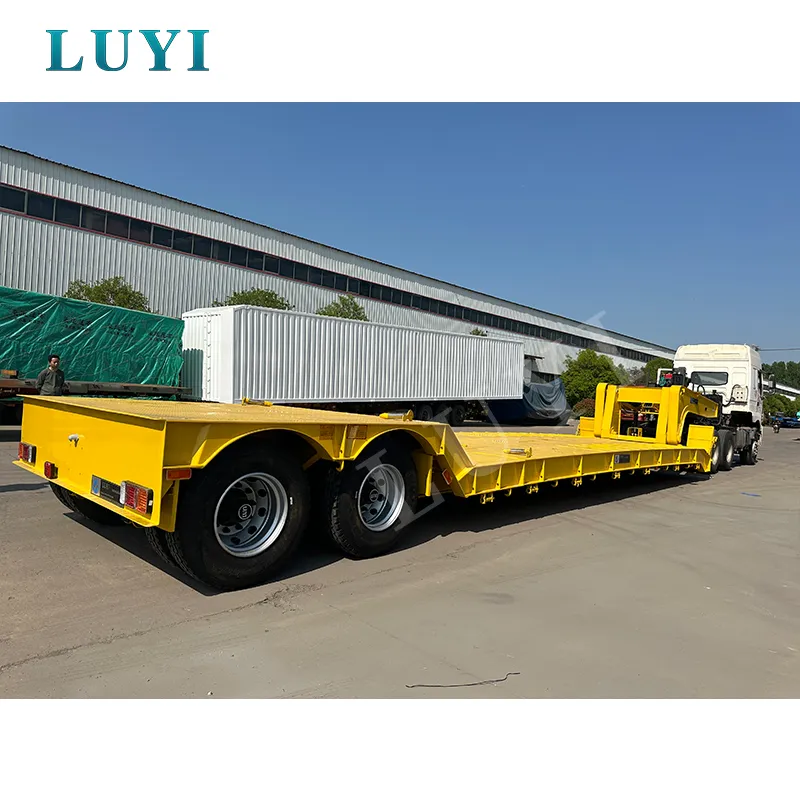2‑axle detachable gooseneck low‑bed semi‑trailer