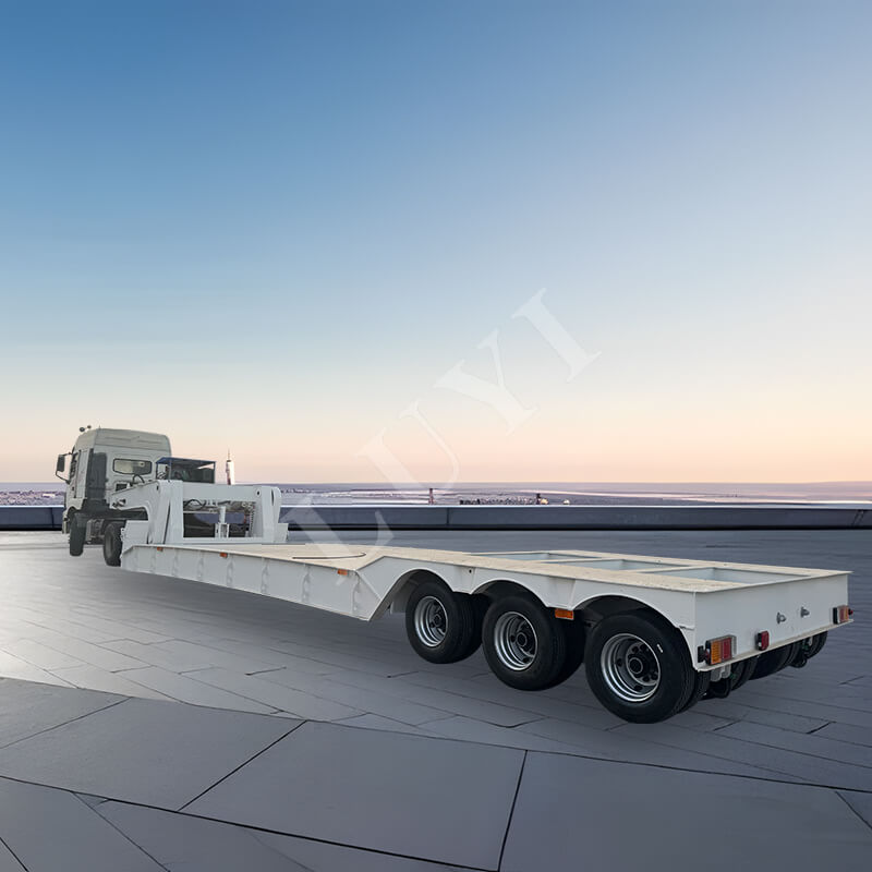 3‑line 6‑axle low‑bed flatbed semi‑trailer with detachable gooseneck