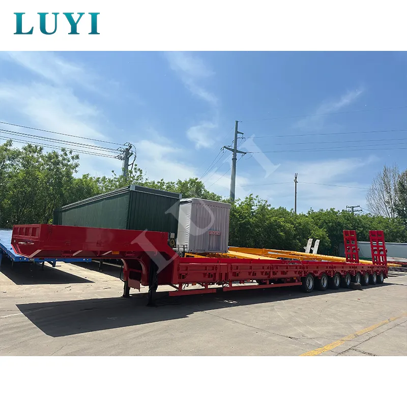 8‑axle extendable low‑bed semi‑trailer