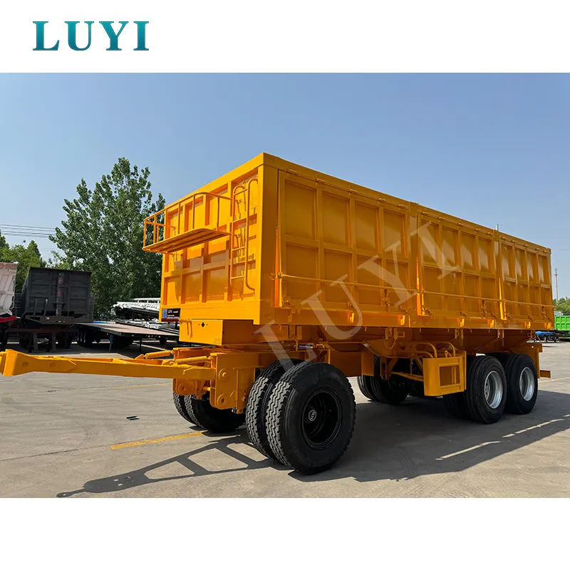 Side‑tipping semi‑trailer with push‑rod
