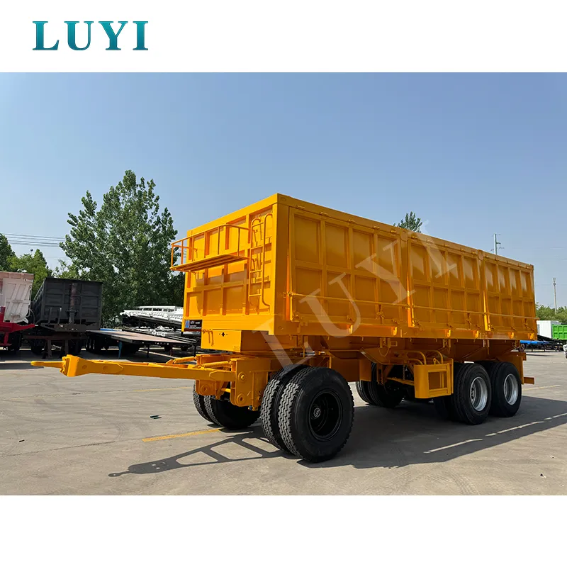 Side‑tipping semi‑trailer with push‑rod