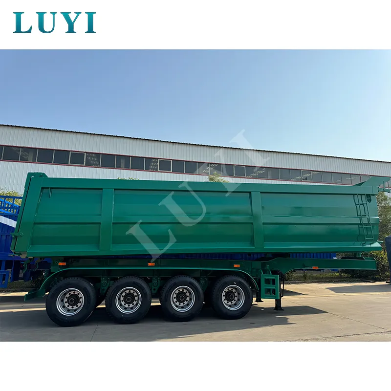 rectangular 4‑axle rear tipper semi‑trailer