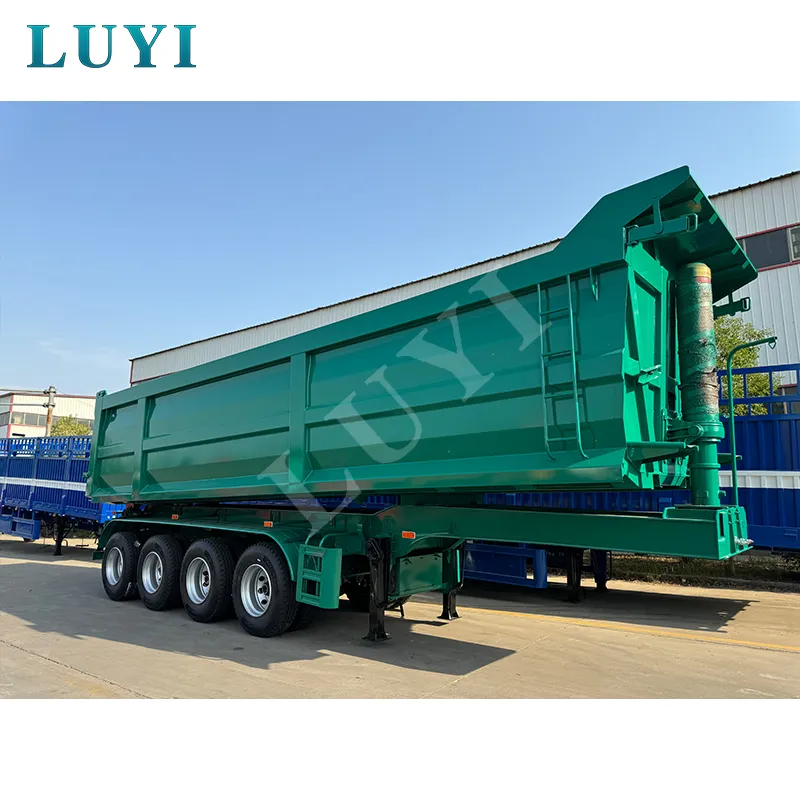 rectangular 4‑axle rear tipper semi‑trailer