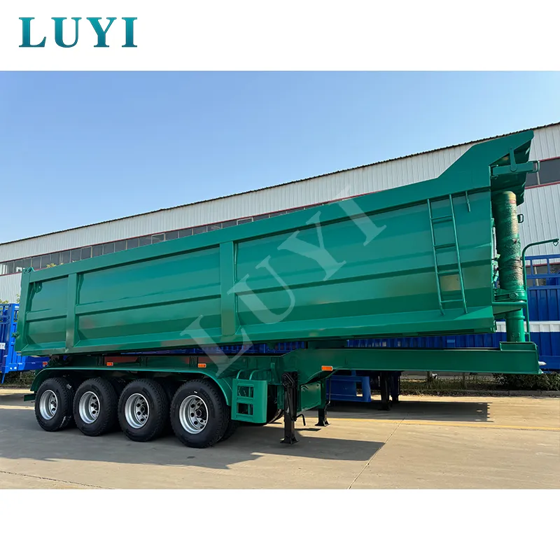 rectangular 4‑axle rear tipper semi‑trailer
