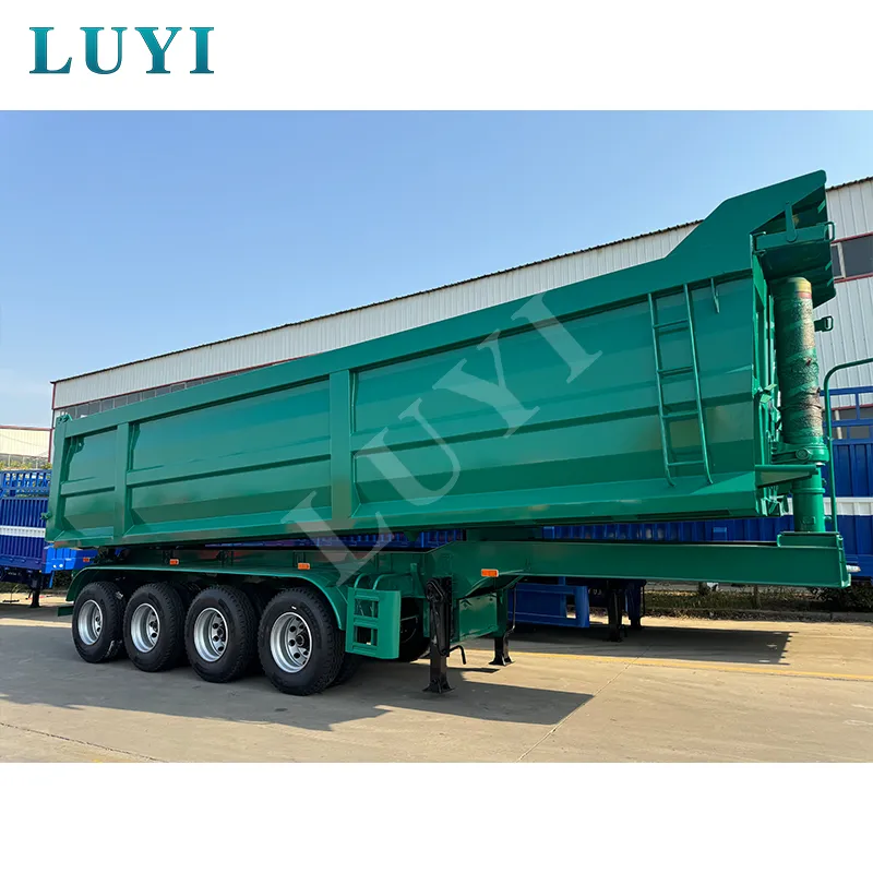 rectangular 4‑axle rear tipper semi‑trailer