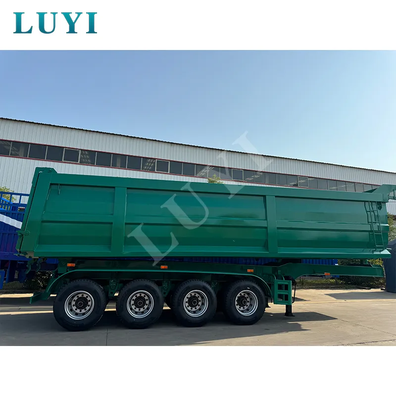 rectangular 4‑axle rear tipper semi‑trailer