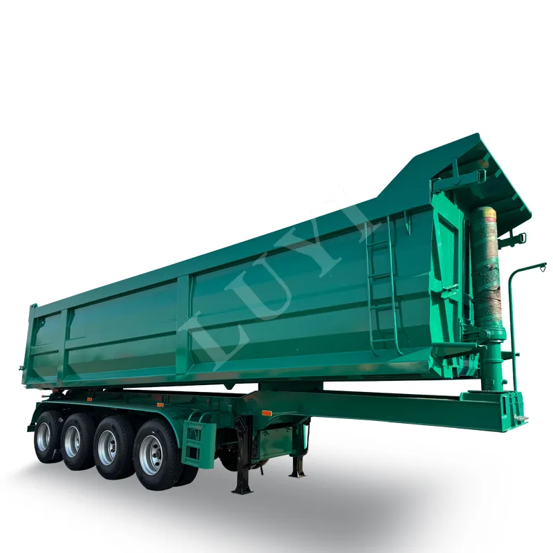 rectangular 4‑axle rear tipper semi‑trailer
