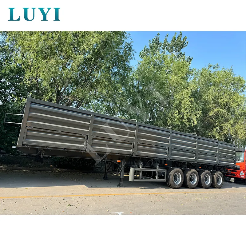4‑axle full‑air‑bag side‑tipping semi‑trailer