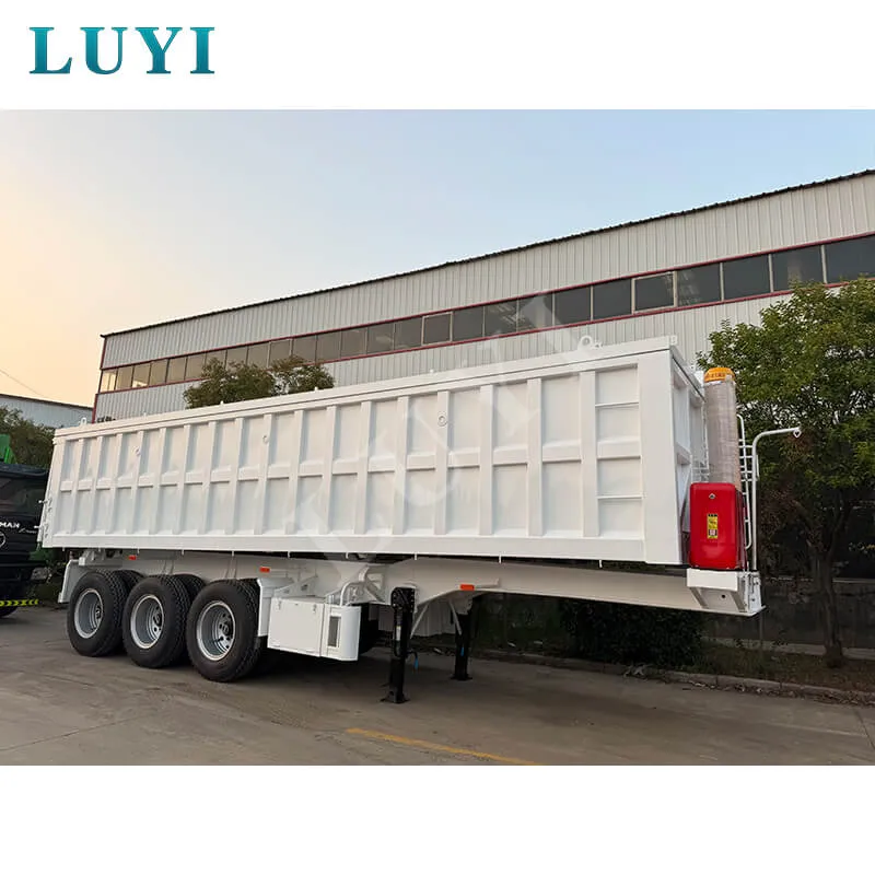 60‑ton Rectangular Tri‑axle Rear‑tipping Semi‑trailer