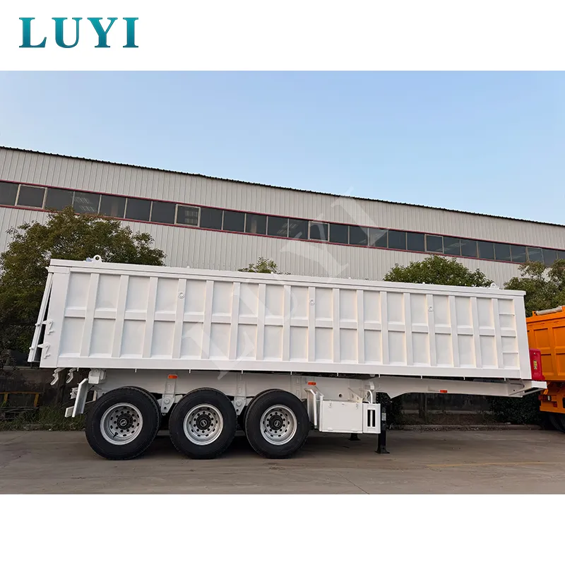 60‑ton Rectangular Tri‑axle Rear‑tipping Semi‑trailer
