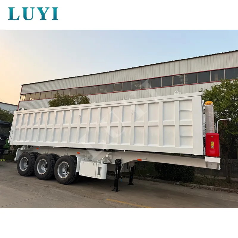60‑ton Rectangular Tri‑axle Rear‑tipping Semi‑trailer