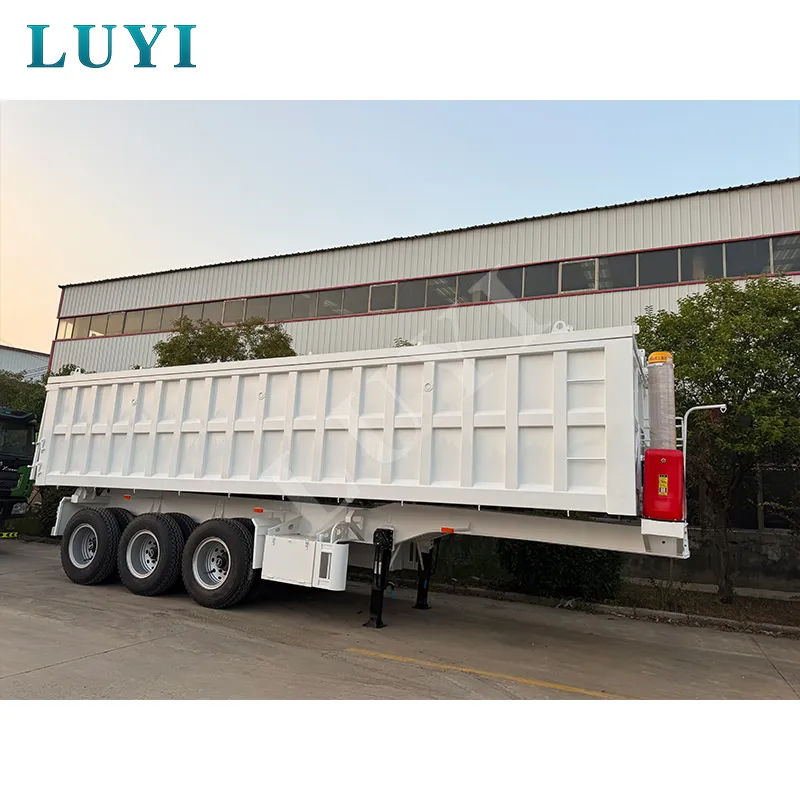 60‑ton Rectangular Tri‑axle Rear‑tipping Semi‑trailer