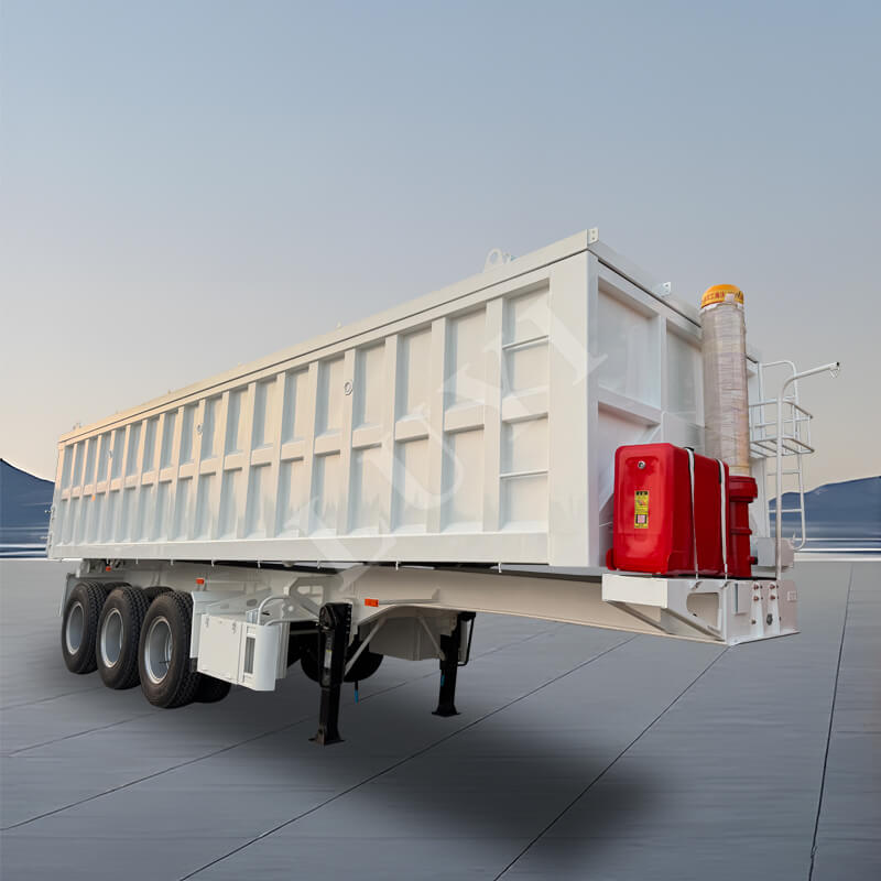 60‑ton Rectangular Tri‑axle Rear‑tipping Semi‑trailer