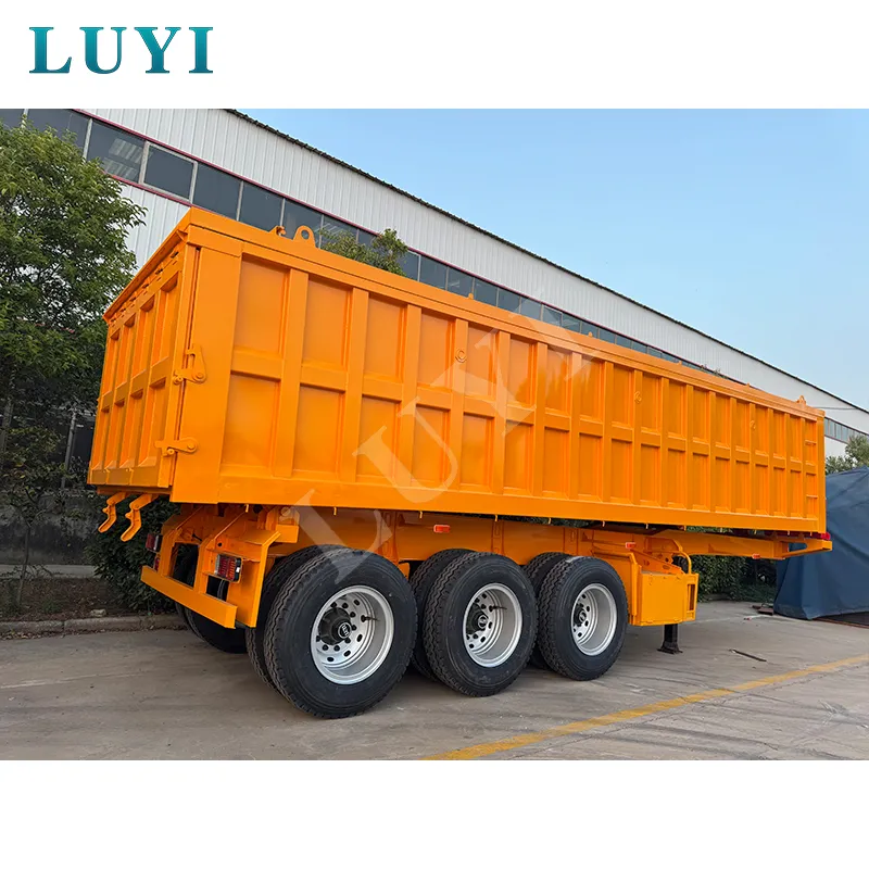 60‑ton Rectangular Tri‑axle Rear‑tipping Semi‑trailer