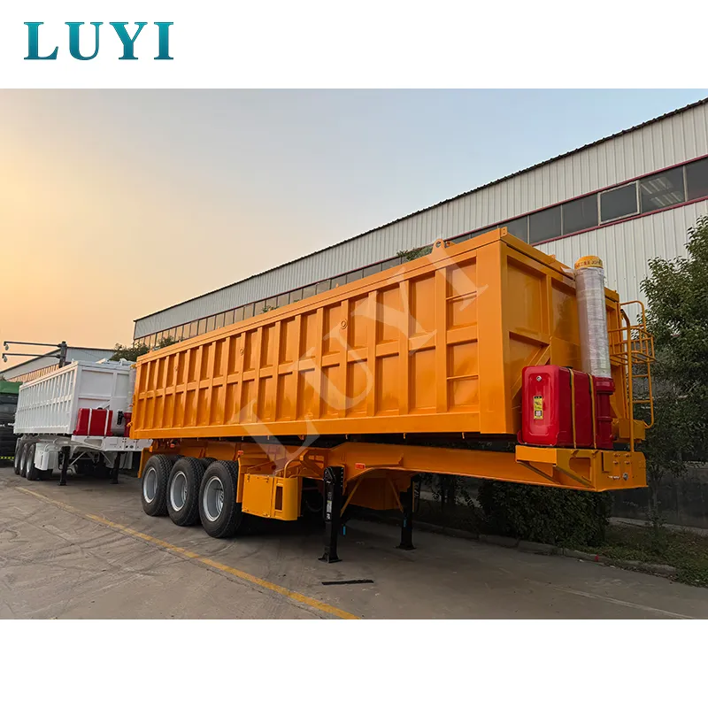 60‑ton Rectangular Tri‑axle Rear‑tipping Semi‑trailer