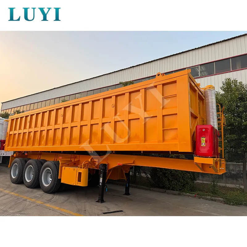 60‑ton Rectangular Tri‑axle Rear‑tipping Semi‑trailer