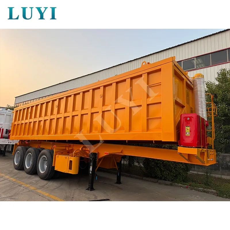 60‑ton Rectangular Tri‑axle Rear‑tipping Semi‑trailer