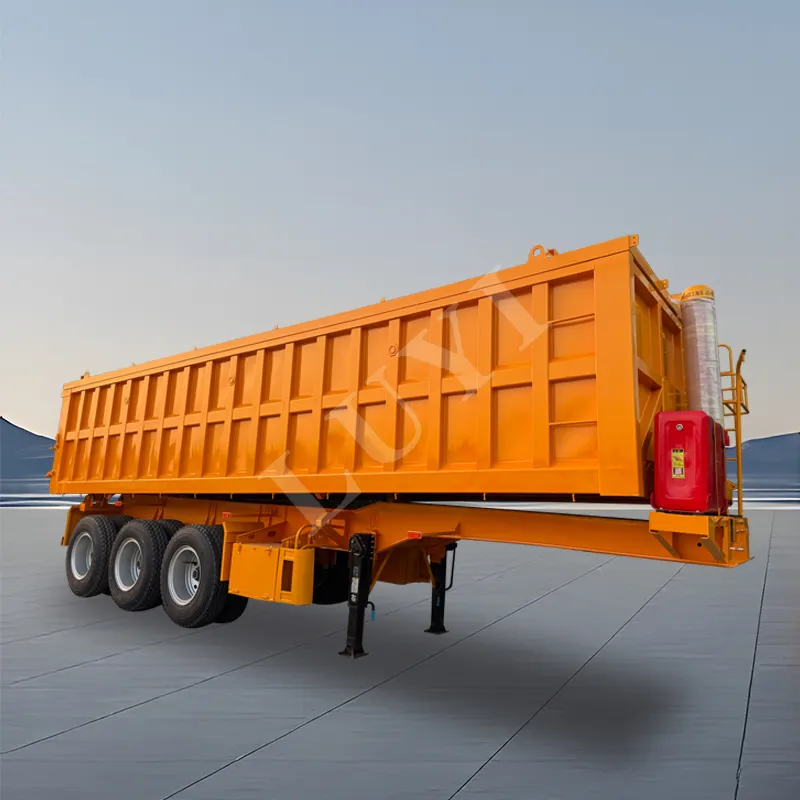 60‑ton Rectangular Tri‑axle Rear‑tipping Semi‑trailer