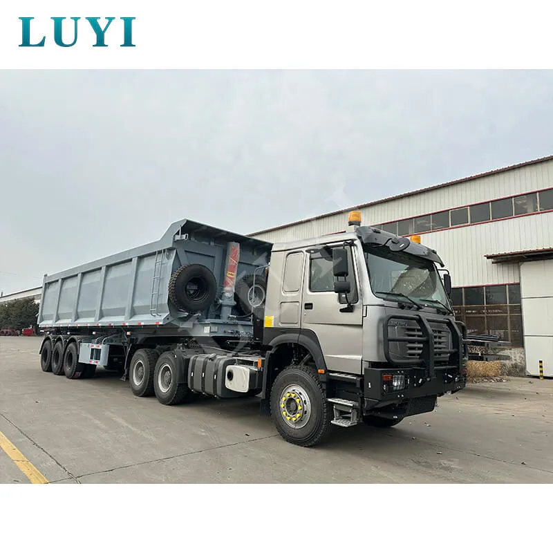three-axle rectangular rear tipper semi-trailer