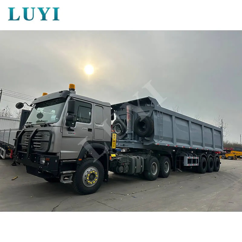 three-axle rectangular rear tipper semi-trailer