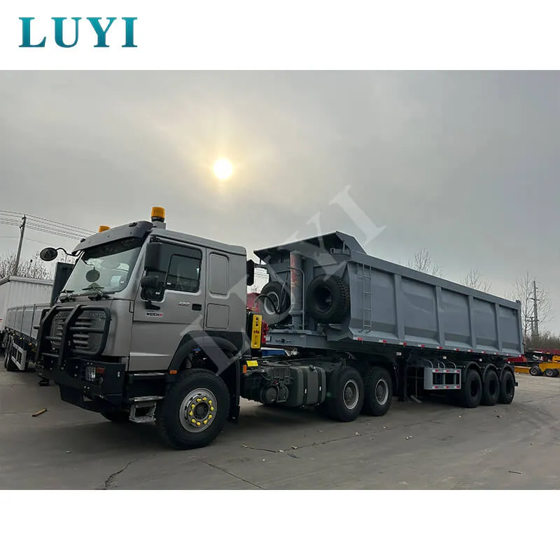 three-axle rectangular rear tipper semi-trailer