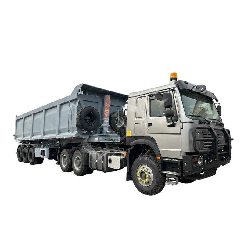 three-axle rectangular rear tipper semi-trailer