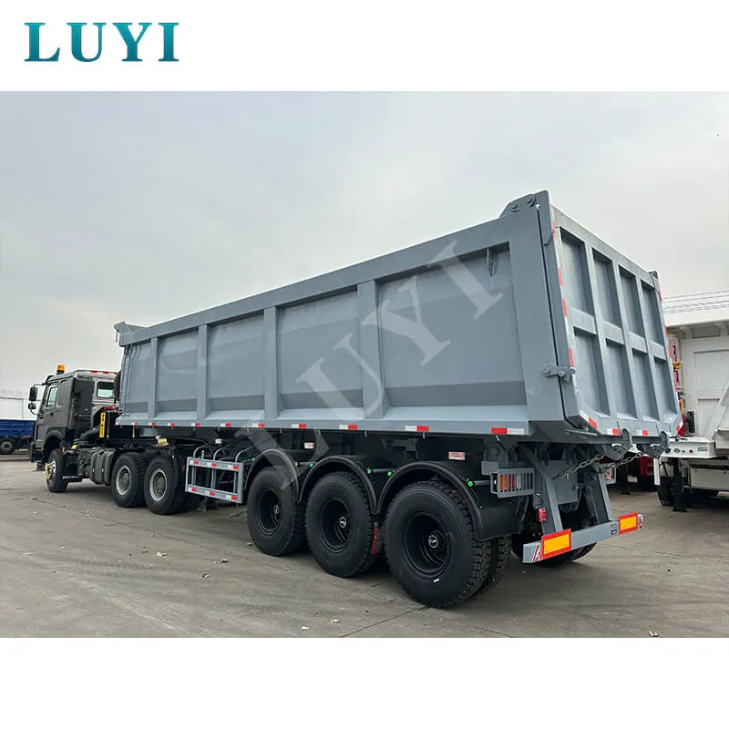 three-axle rectangular rear tipper semi-trailer
