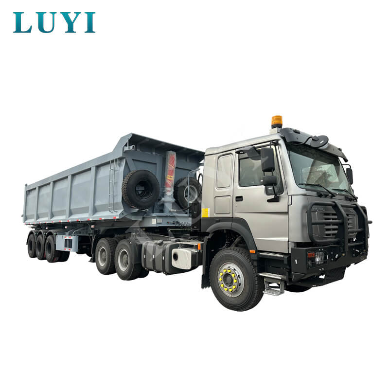 three-axle rectangular rear tipper semi-trailer