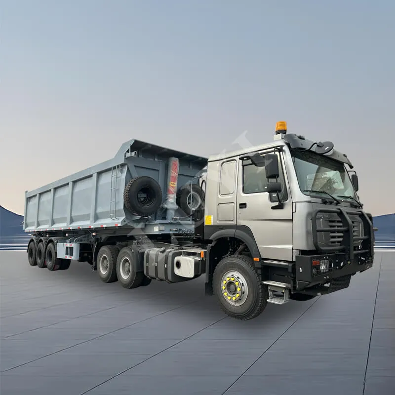 three-axle rectangular rear tipper semi-trailer