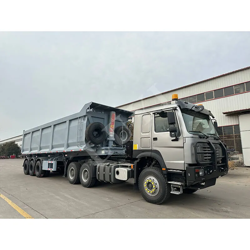 three-axle rectangular rear tipper semi-trailer