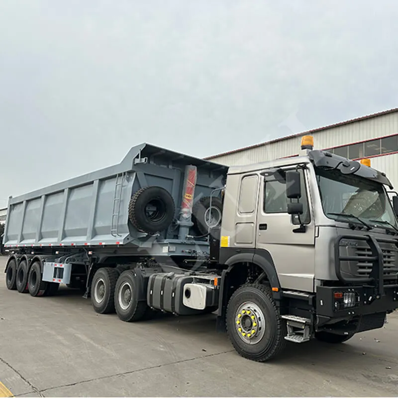 three-axle rectangular rear tipper semi-trailer