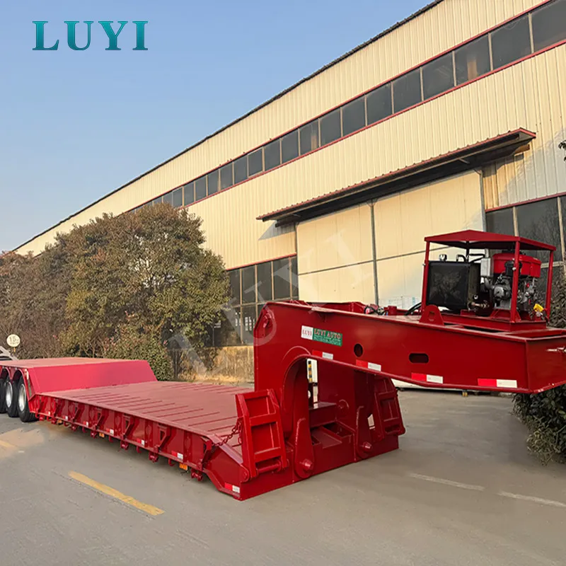 4-axle low flatbed semi-trailer