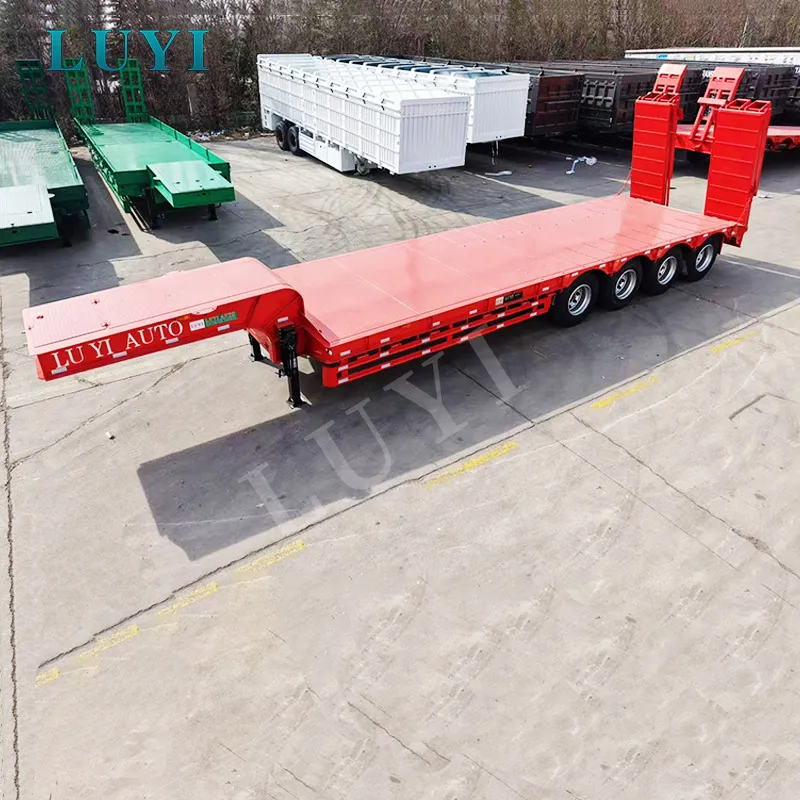 4-axle low flatbed semi-trailer