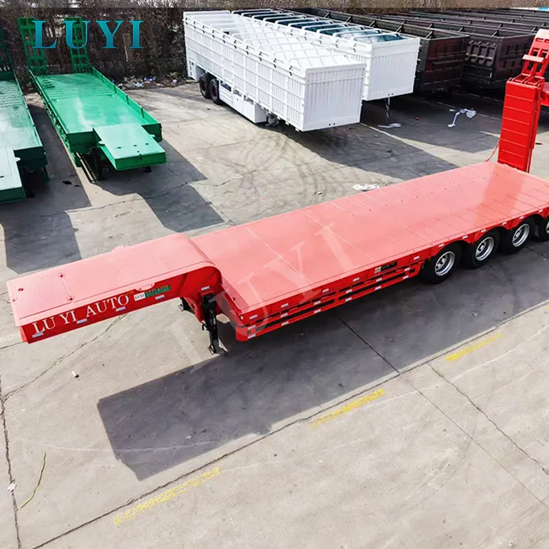 4-axle low flatbed semi-trailer