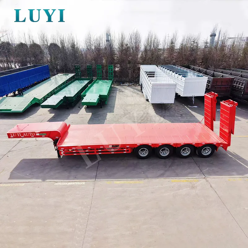 4-axle low flatbed semi-trailer