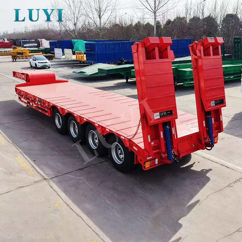 4-axle low flatbed semi-trailer