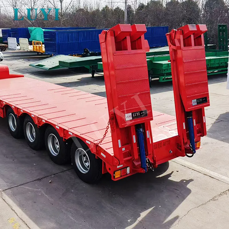 4-axle low flatbed semi-trailer