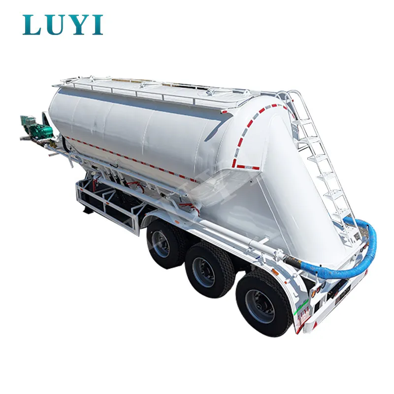 3-Axle 38 Cbm European-Style Cement Tanker with 3 Discharge Hoppers