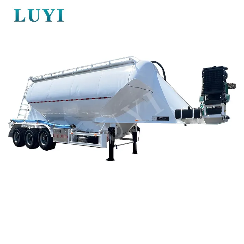 3-Axle 38 Cbm European-Style Cement Tanker with 3 Discharge Hoppers