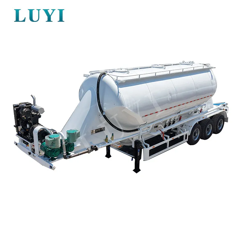 3-Axle 38 Cbm European-Style Cement Tanker with 3 Discharge Hoppers