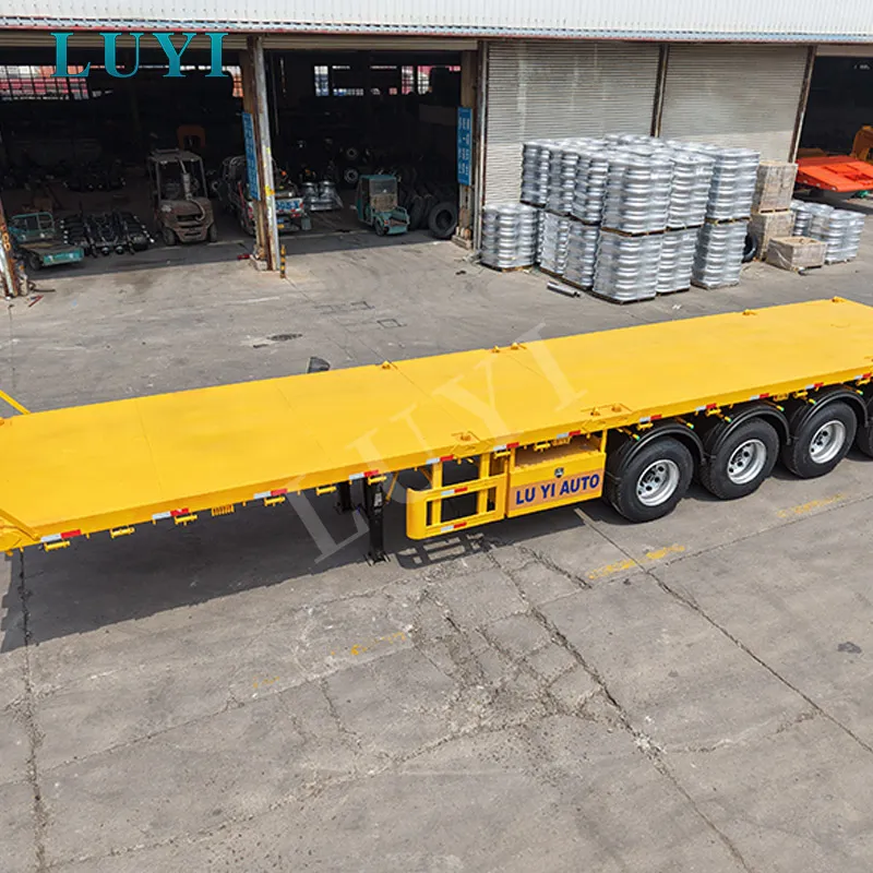 80-Ton Four-Axle Flatbed Semi-Trailer